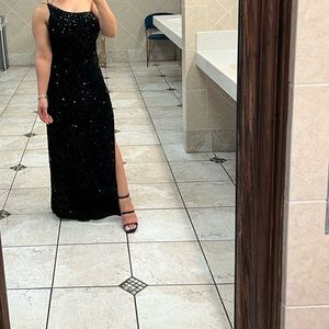 Long Black sequin dress